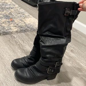 Black Carlos Santana Under knee boot